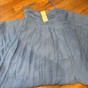 Elegant Blue Strapless Dress